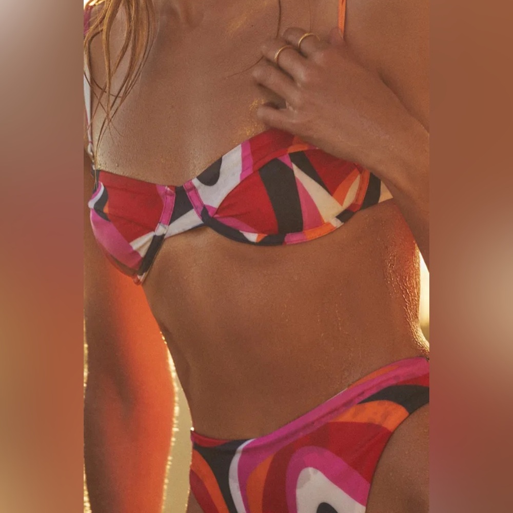 NWT! Stephania White Multi Print Underwire Bikini Top - Picture 4 of 9